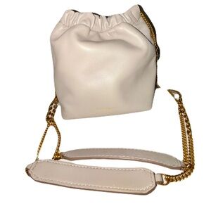 Donna Karen Lambskin Leather Mini Bucket bag Dove grey